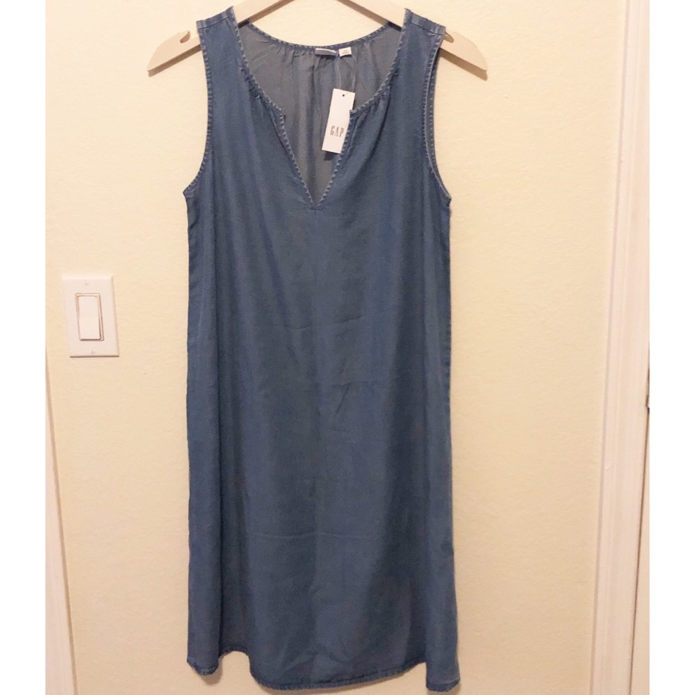 NWT Gap blue denim shift tank dress, XS